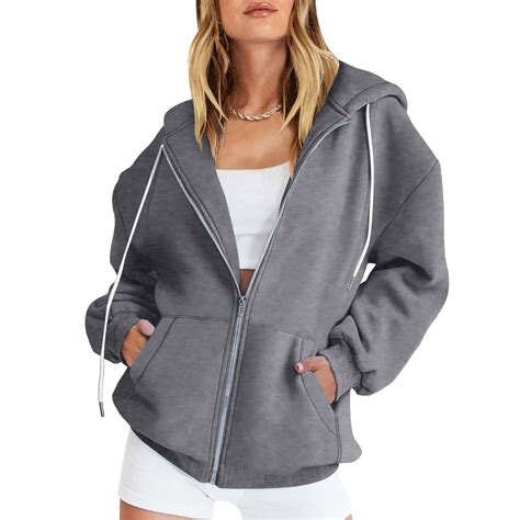 Viikei Womens Sweatshirt Hoodie Clearance Fall Winter Fashion Casual Hooded Slim Zipper Fleece