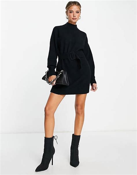 And Other Stories Belted Mini Knitted Dress In Black Asos