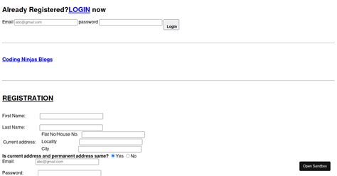 Create Multiple Forms Codesandbox