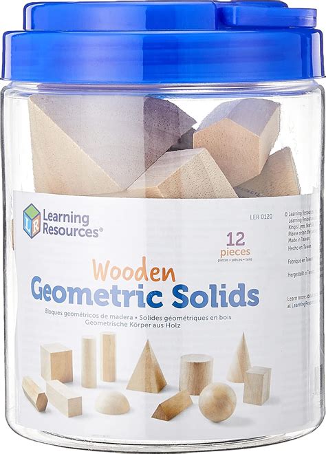 Learning Resources Wooden Geometric Solids Set Of 12 Uk