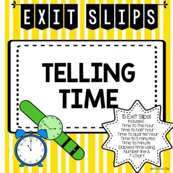 15 Telling Time Exit Slips For 3rd Grade Includes Time To The Hour