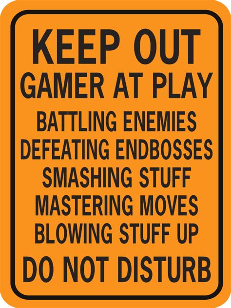 GAMER KEEP OUT GAMER AT PLAY WORDS ONLY - World Famous Sign Co.