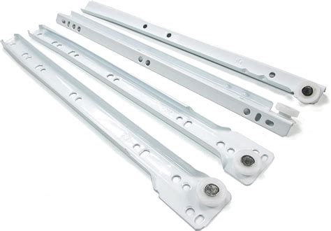 Roller Drawer Slidesrunners Bottom Fix Metal White Size 300mm Amazon