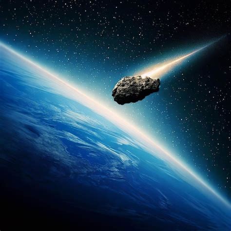 Premium AI Image | Meteorite direction Earth meteor entering the ...