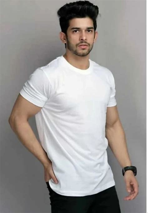 Round Cotton Blank T Shirt Half Sleeves Plain At Rs 130 Piece In