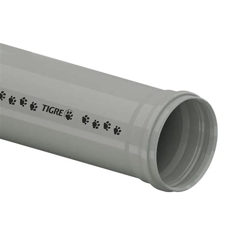 Tubo Tigre Para Esgoto Série R 100mm 6m Construbel Acabamento E