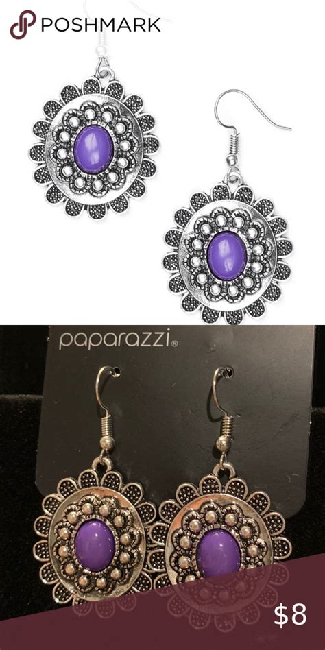 Free Summer Blooms Purple Earrings 💜 Paparrazzi Purple Earrings