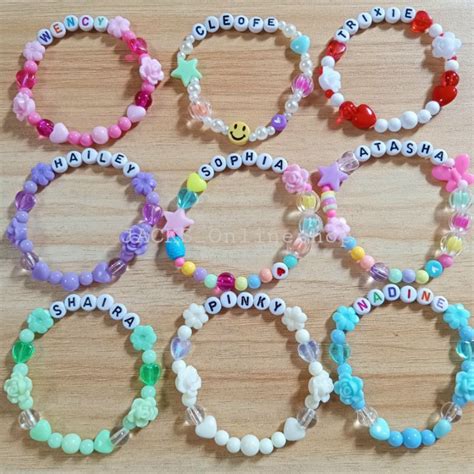 Personalized Bracelets Kawaii Designs with Name | Shopee Philippines