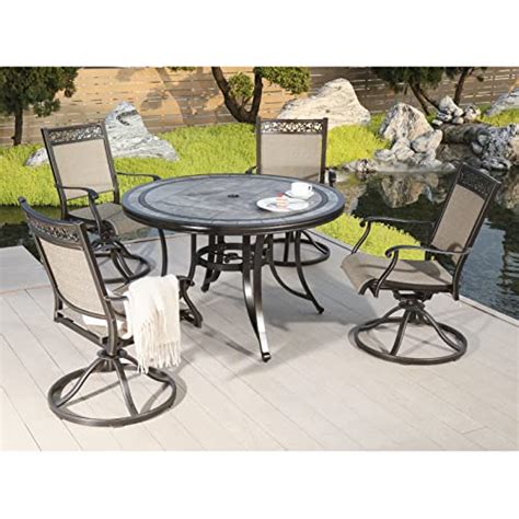 Dali Outdoor 5 Piece Dining Set Patio Furniture Aluminum Swivel Rocker