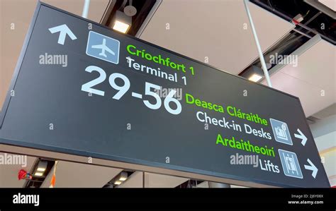 Direction Signs To The Gates At Dublin Airport Dublin Ireland