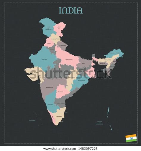 New India Map Jammu Kashmir Stock Vector Royalty Free