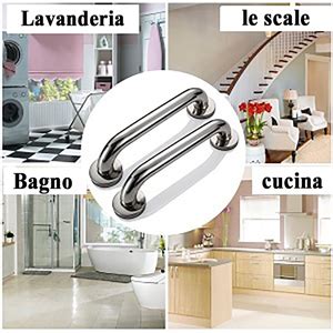 Shackcom 2 Pezzi 30cm Maniglione Per Vasca Maniglie Per Bagno In 304