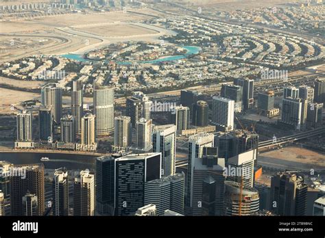 Aerial view of Dubai skyscrapers view from Burj Khalifa Stock Photo - Alamy