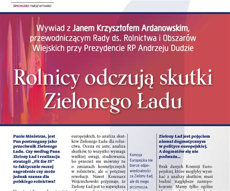 Serwis Jan Krzysztof Ardanowski Rolnicy Odczuj Skutki Zielonego Adu