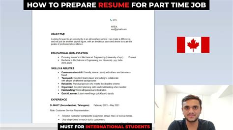 HOW TO MAKE RESUME FOR PART TIME JOB IN CANADA 2022 INTERNATIONAL