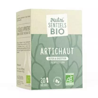 Artichaut Bio Nutrisanté Détoxification de l organisme 20 gélules