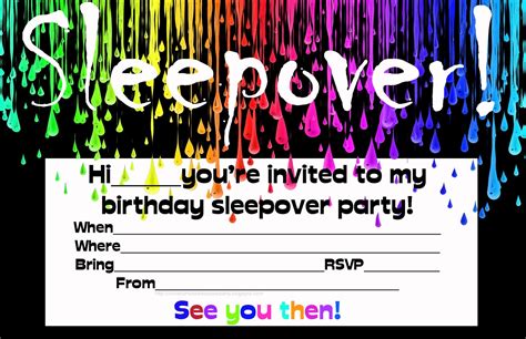 Printable Sleepover Invitations