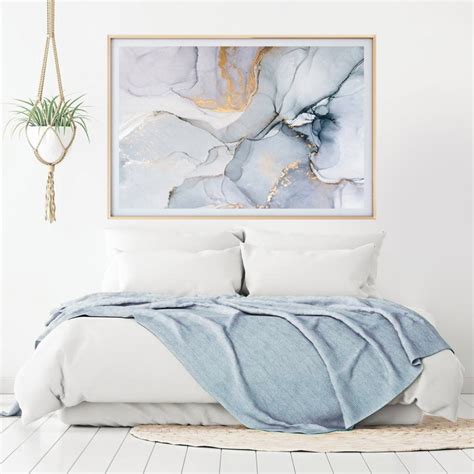 Quadro Decorativo Abstrato Azul Fluido Lindo Moderno Premium