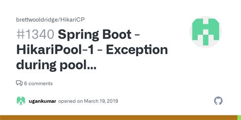 Spring Boot Hikaripool Exception During Pool Initialization