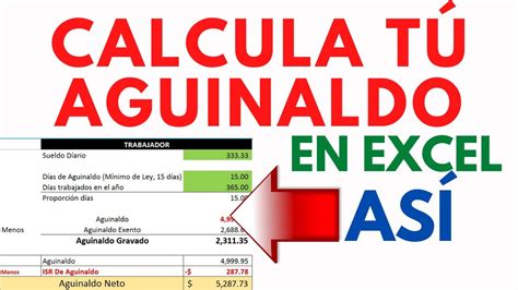 Calcula El Aguinaldo 2024 En Excel Rápido Y Sencillo Ejemplos