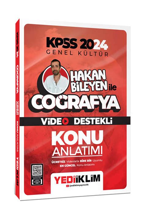 Yediiklim Yayınları 2024 Kpss Hakan Bileyen ile Coğrafya Video Destekli