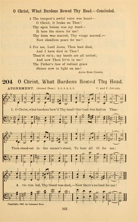 Hymns Of Grace And Truth 204a O Christ What Burdens Bow D Thy Head