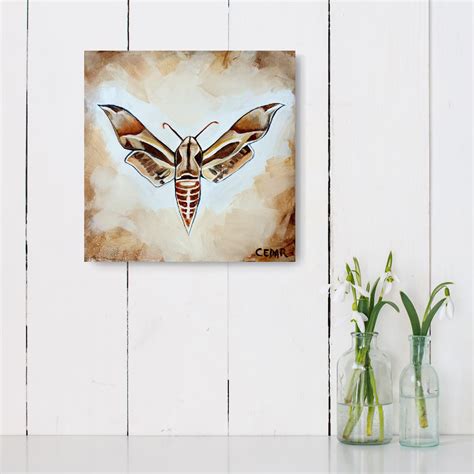 Sphinx Moth Original X Art By Cedar Lee Sphinx Moth Painting