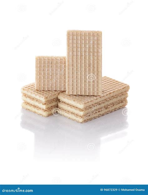 Stack Of Wafer Biscuits Stock Image Image Of Closeup 96872329