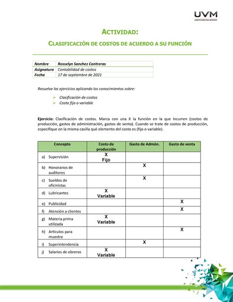 Matriz de clasificación a Contabilidad Financiera UVM Studocu