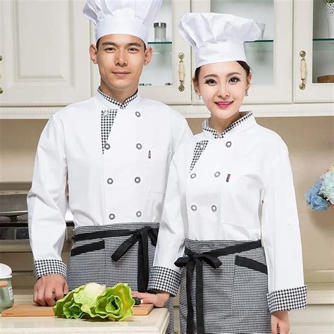 New Chefs Uniform Long Sleeve Hotel Restaurant Chefs Clothes Kitchen Bakers Jacket Tooling