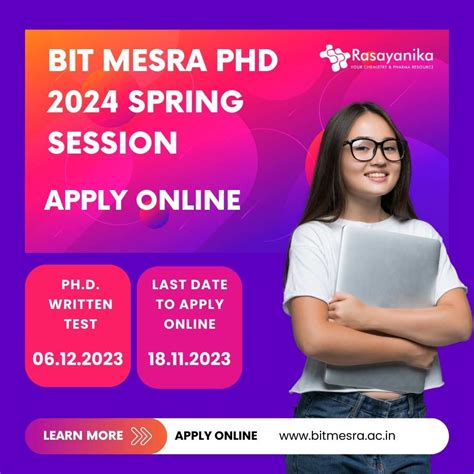 Bit Mesra Phd 2024 Admission Spring Chemistry And Chem Engg