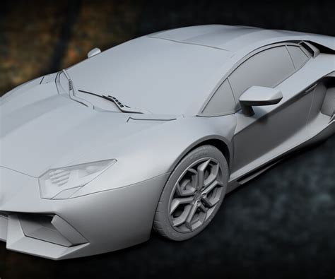 Artstation Lamborghini Aventador Low And High Poly Game Assets