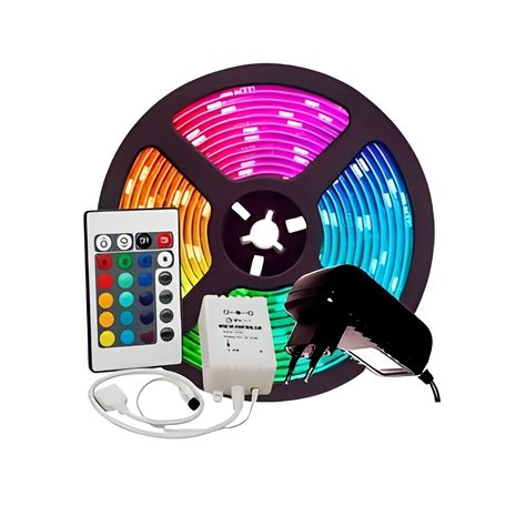 Fita Led Rgb Silicone Rolo M Leds Ip Controle Fonte Kap