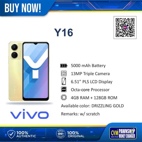 VIVO Y16 4GB RAM 128GB ROM 5000MAH DRIZZLING GOLD Lazada PH