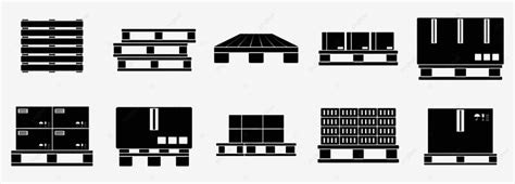 Pallets Pallet Vector Png Images Pallet Tray Icons Set Black Rack