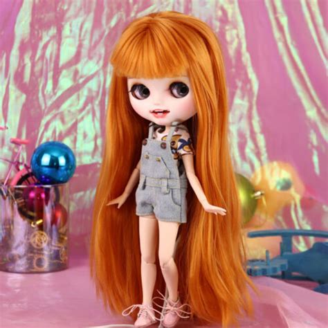 Takara Neo Blythe Nude Doll Copper Red Hair Hand Makeup Smiley Sleep Eyes EBay