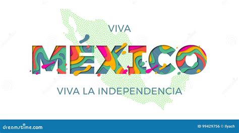 Viva Mexico Lettering Independence Day Mexican Vector National Symbol