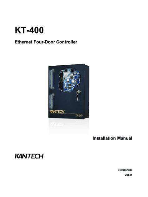 Fillable Online Kantech Ethernet Four Door Controller Kt 400 Installationkt 400 Ethernet Ready