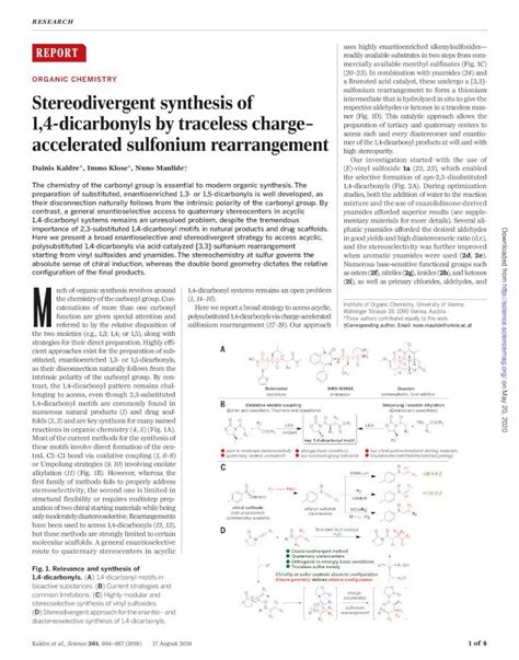 Pdf Stereodivergent Synthesis Of Dicarbonyls By Stereodivergent