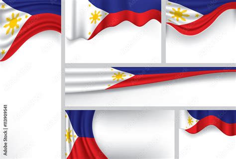 Abstract Philippine Flag Philippines Colors Vector Art Stock Vector