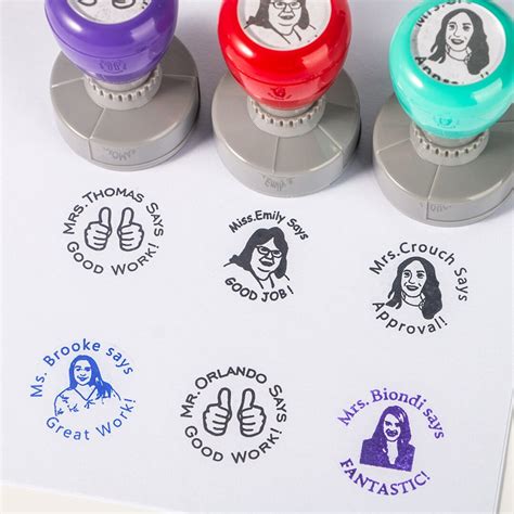 Personalized Teacher Stamp Custom Bitmoji Stamps Library Stamp