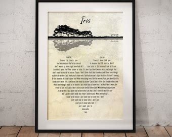 Iris Lyrics Printable Poster Goo Goo Dolls Digital Download. Song ...