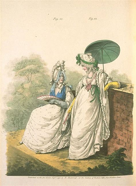 A Green Parasol Heideloff S Gallery Of Fashion 1796 Fashion Plates