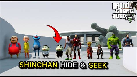 GTA 5 Shinchan Playing Hide And Seek With Avengers YouTube