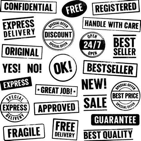 Premium Vector Set Of Grunge Rubber Stamps Digital Art Hand Drawn