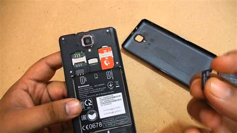 Lenovo A536 How To Insert Simcard Sd Card And Battery In Lenovo A536 Youtube