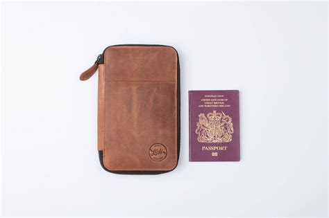 Leather Travel Wallet Xs Brown Tan Personalized Passport Etsy