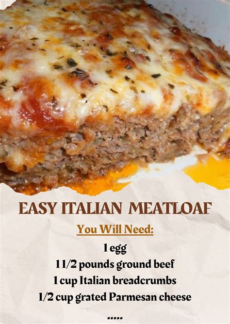 Recipe RECIPE Easy Italian Meatloaf The Helper