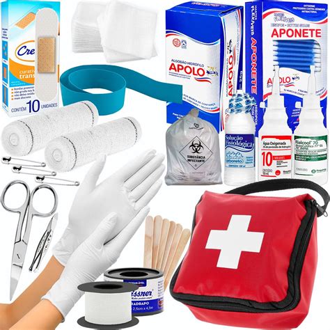 Kit Primeiros Socorros Para Emergência Completo C Tesoura