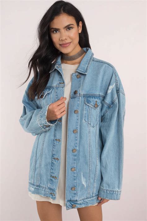 Blue Jacket Light Wash Denim Jacket Light Wash Oversized Jacket